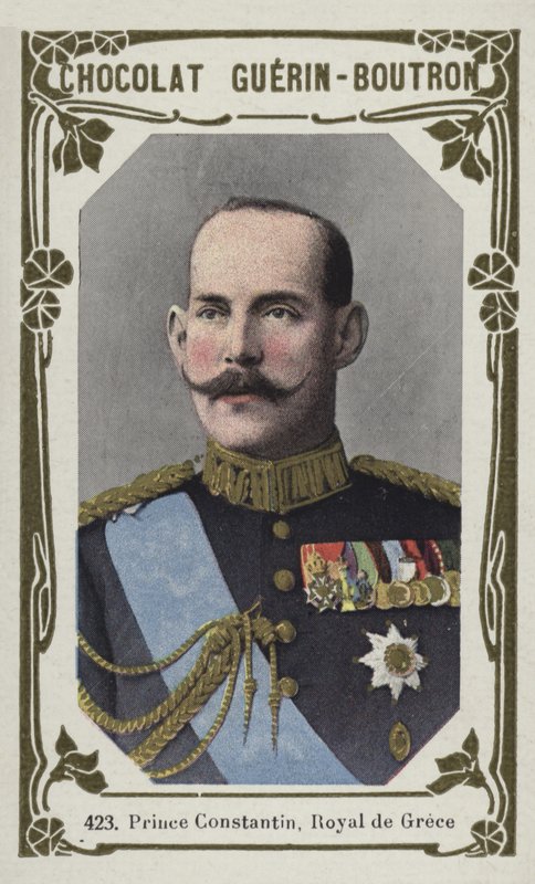 Książę Konstantyn, królewski grecki (kolorowe zdjęcie) autorstwa French School
