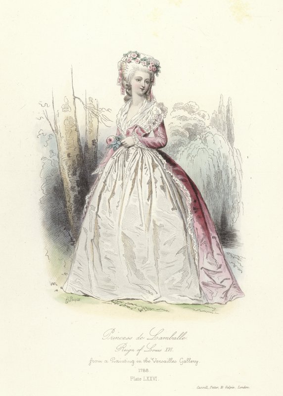 Księżniczka Lamballe, panowanie Ludwika XVI we Francji autorstwa French School