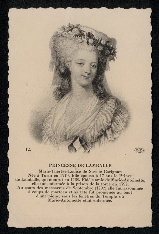 Księżniczka De Lamballe (lito) autorstwa French School