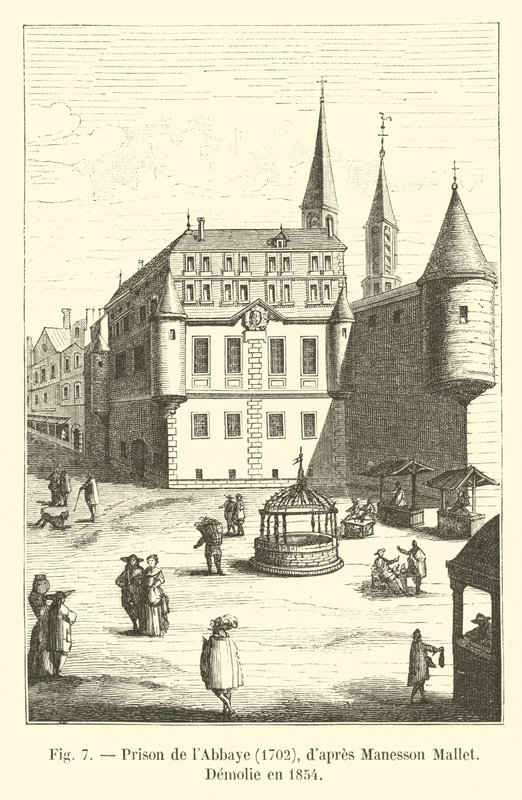 Abbaye Prison, 1702, Manesson Mallet, Demolie w 1854 r. autorstwa French School