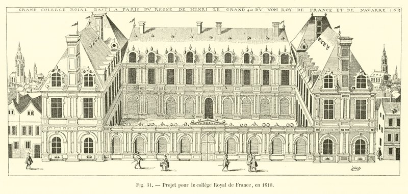 Projekt dla Królewskiego Kolegium Francji, w 1610 autorstwa French School
