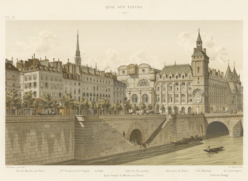 Quai aux Fleurs, 1855 autorstwa French School