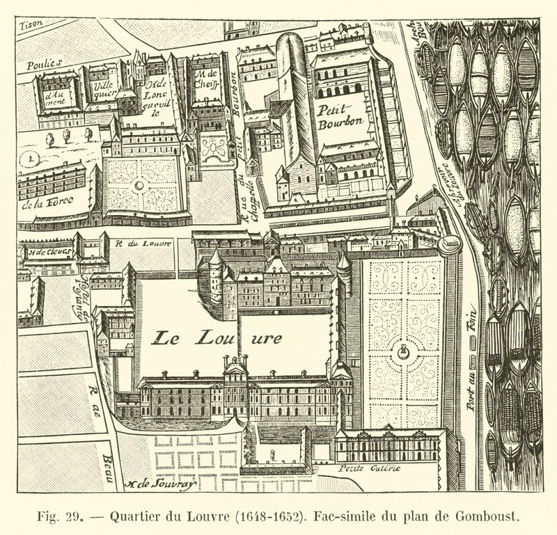 Dzielnica Luwru, 1648-1652, Faksymile mapy Gomboust autorstwa French School