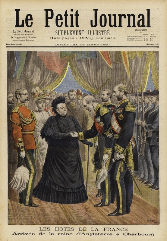 Królowa Wiktoria przybywająca do Cherbourga, 1897 autorstwa French School