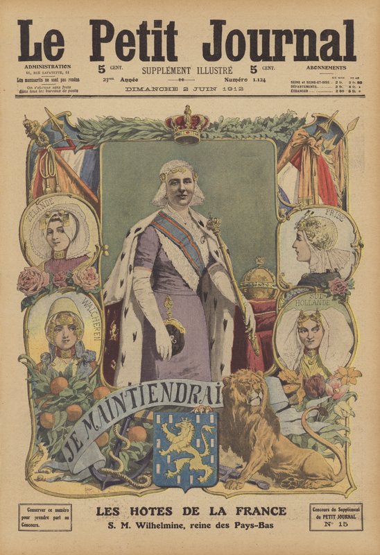 Królowa Wilhelmina z Holandii (kolor lito) autorstwa French School