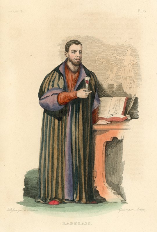 Rabelais (kolorowy grawer) autorstwa French School