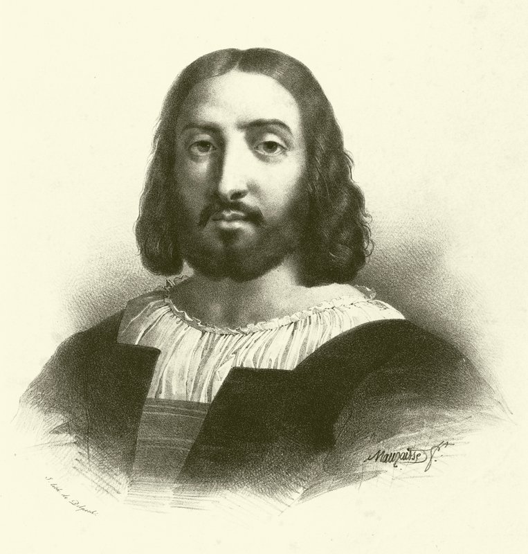 Raffaello Sanzio da Urbino, znany jako Rafael, portret (rycina) autorstwa French School