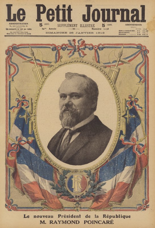 Raymond Poincare, nowy prezydent Republiki Francuskiej (kolor lito) autorstwa French School