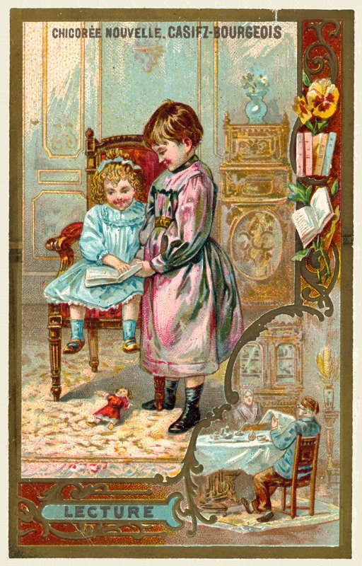 Czytanie (chromolitho) autorstwa French School