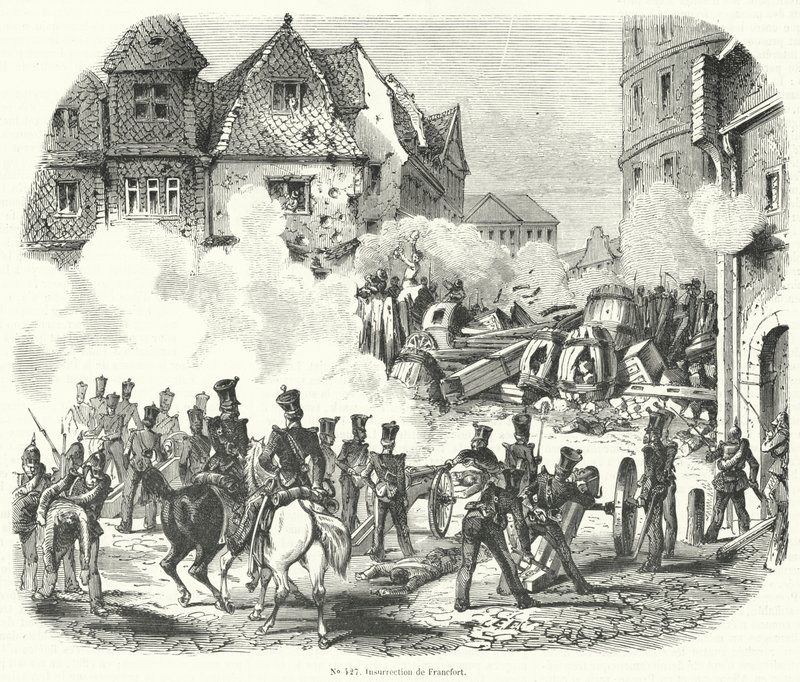 Bunt we Frankfurcie, Niemcy, wrzesień 1848 autorstwa French School