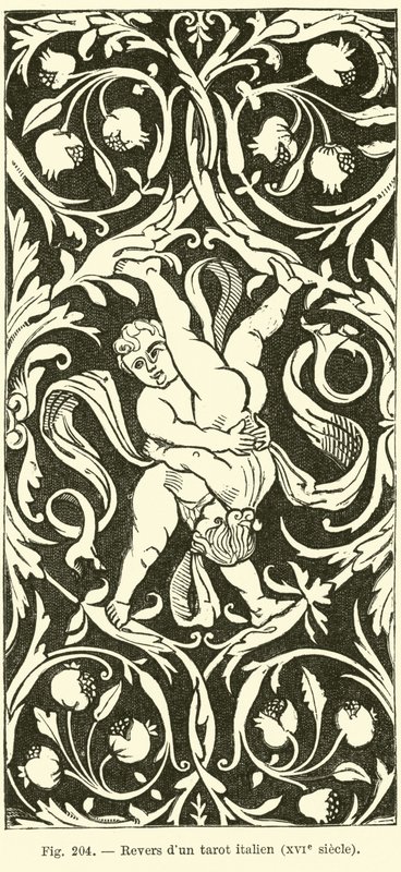 Rewers włoskiej karty tarota autorstwa French School