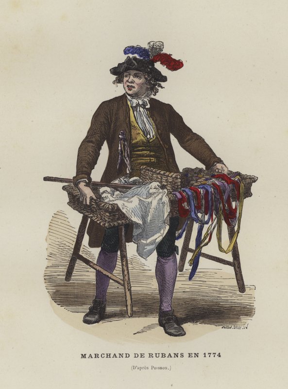 Sprzedawca wstążek, 1774 autorstwa French School