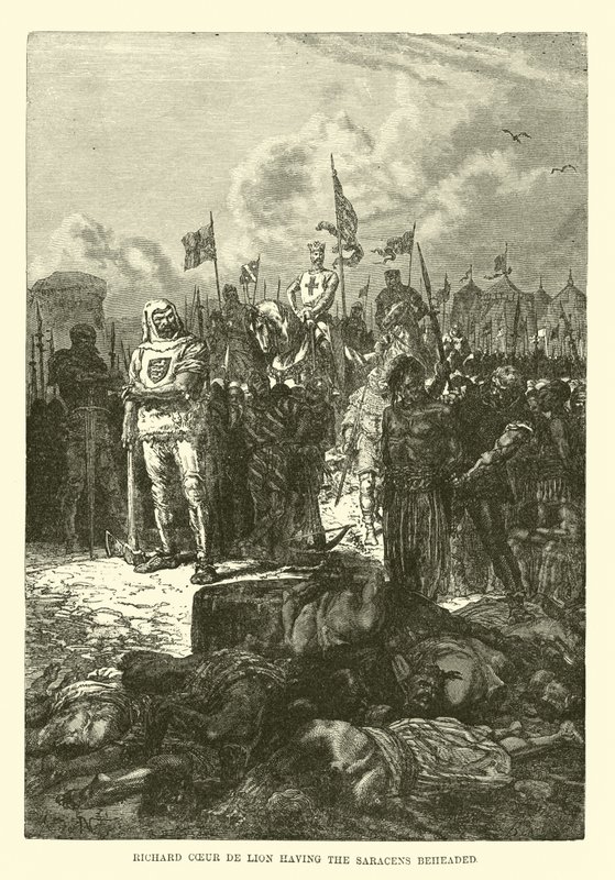 Richard Coeur de Lion ma ścięcie Saracenów autorstwa French School
