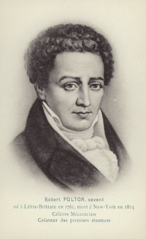 Robert Fulton (1765-1815), amerykański inżynier, wynalazca i pionier żeglugi parowej (litografia) autorstwa French School