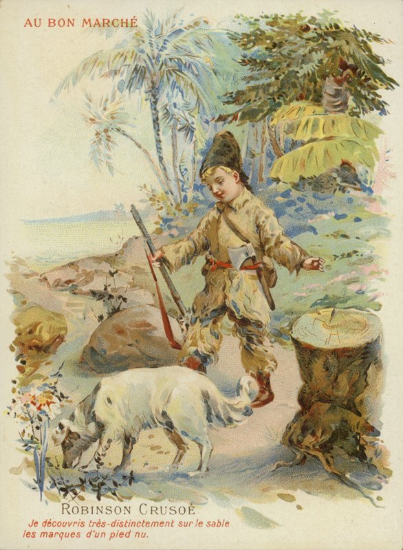 Robinson Crusoe z psem autorstwa French School