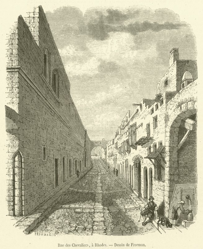 Ulica Rycerzy na Rodos (rycina) autorstwa French School