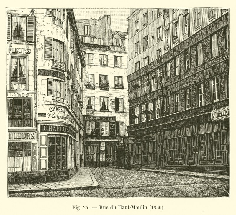 Górna ulica Moulin, 1850 autorstwa French School