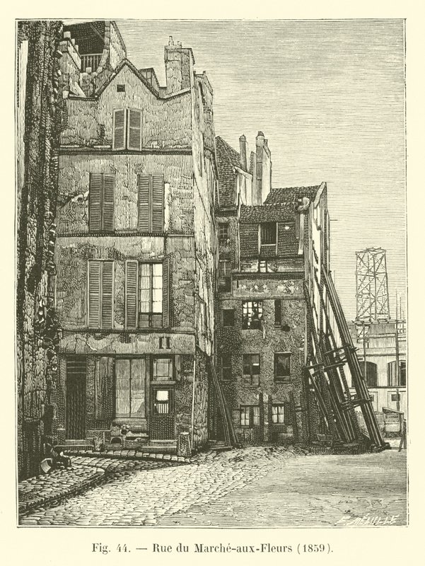 Rue du Marche-aux-Fleurs, 1859 autorstwa French School