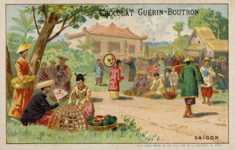 Sajgon (chromolitho) autorstwa French School
