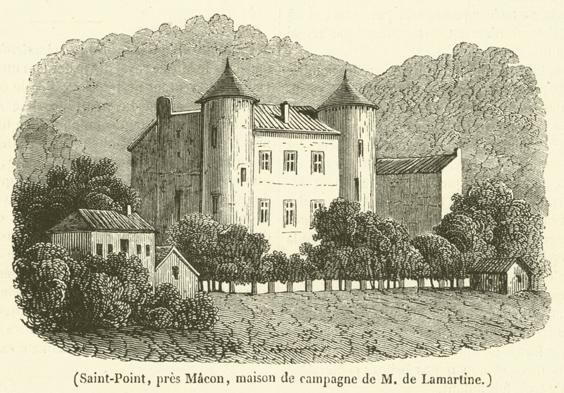 Saint-Point, niedaleko Macon, wiejska rezydencja Madame de Lamartine (rycina) autorstwa French School