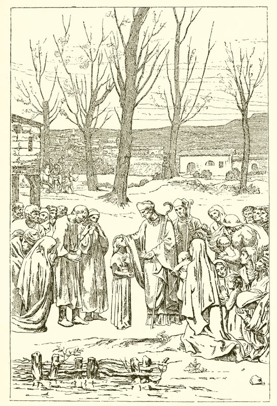 Saint Germain i Genevieve autorstwa French School
