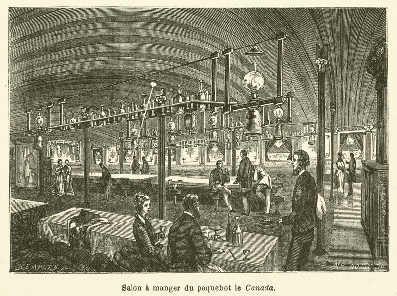 Jadalnia liniowca Kanada (grafika) autorstwa French School