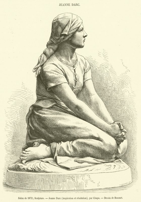 Salon 1872, Rzeźba, Jeanne Darc, inspiracja i rozdzielczość (grafika) autorstwa French School