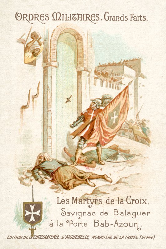 Savignac de Balaguer, chorąży Kawalerów Maltańskich, przed Bramą Bab-Azoun, Algier autorstwa French School