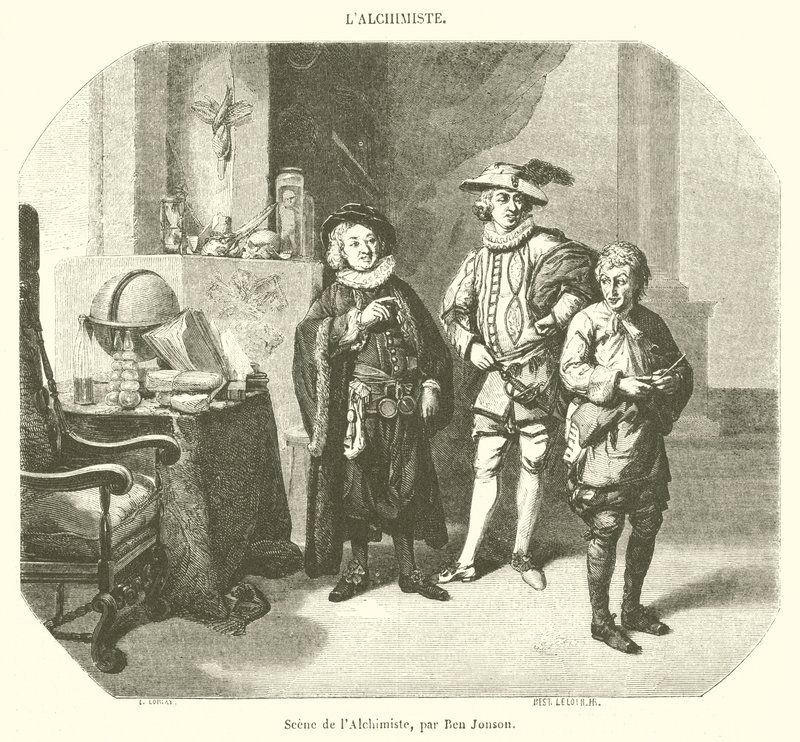 Scena z Alchemika (rycina) autorstwa French School