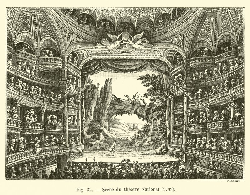 Scena du theatre National, 1789 autorstwa French School