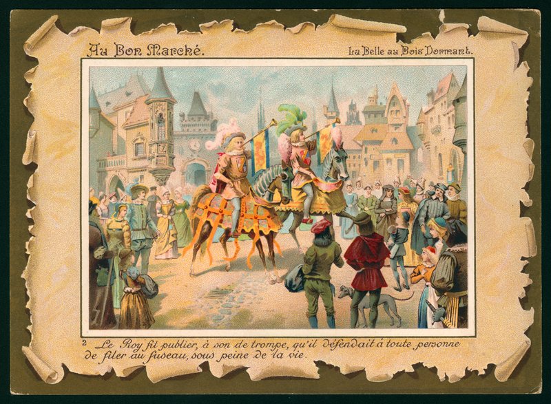 Scena ze Śpiącej Królewny (chromolitho) autorstwa French School