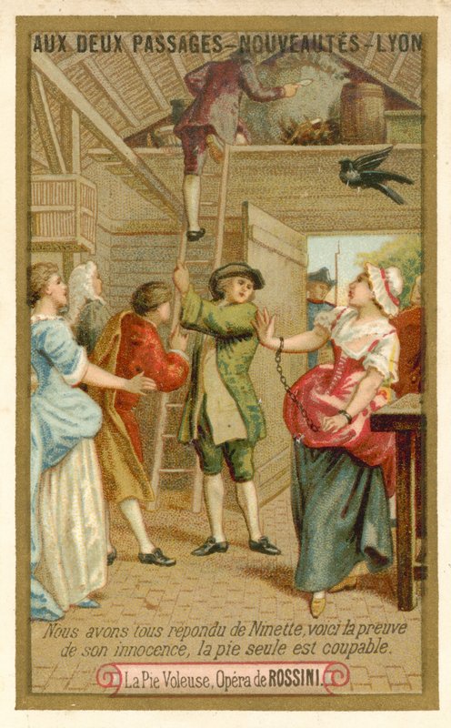 Scena z la gazza ladra (Sroka złodziejka), opery Gioachino Rossiniego autorstwa French School
