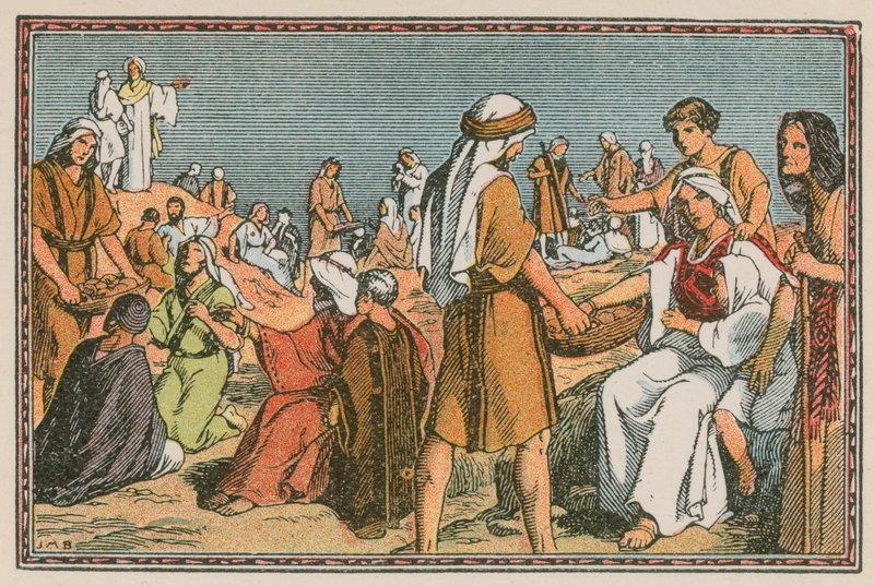 Scena z życia Jezusa (kolorowy grawerunek) autorstwa French School
