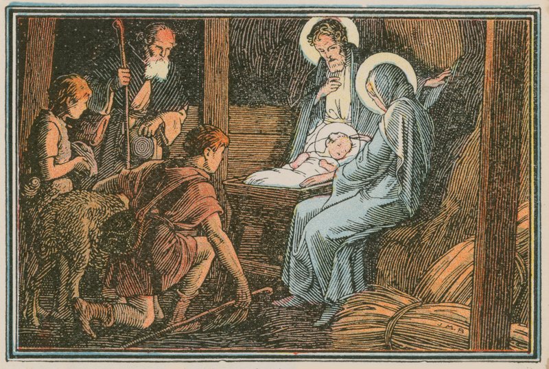 Scena z życia Jezusa (kolorowy grawerunek) autorstwa French School