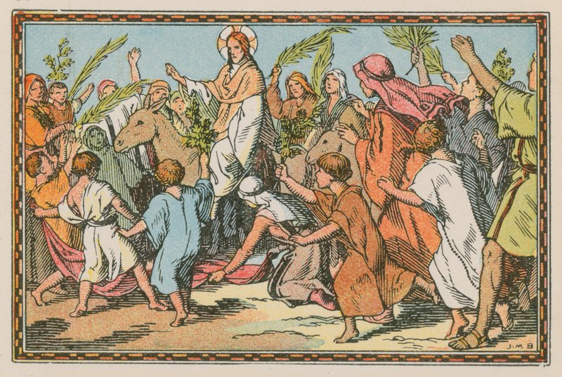 Scena z życia Jezusa (kolorowy grawerunek) autorstwa French School