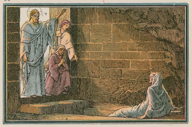 Scena z życia Jezusa (kolorowy grawerunek) autorstwa French School