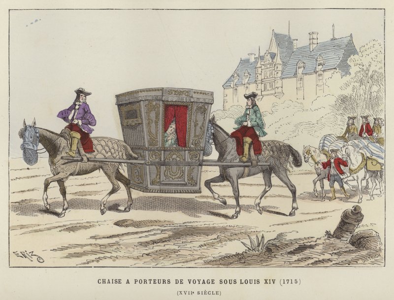Krzesło sedan noszone przez konie, panowanie Ludwika XIV we Francji, 1715 autorstwa French School