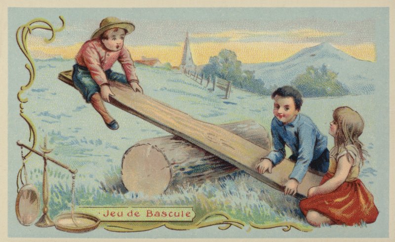 Huśtawka (chromolitho) autorstwa French School