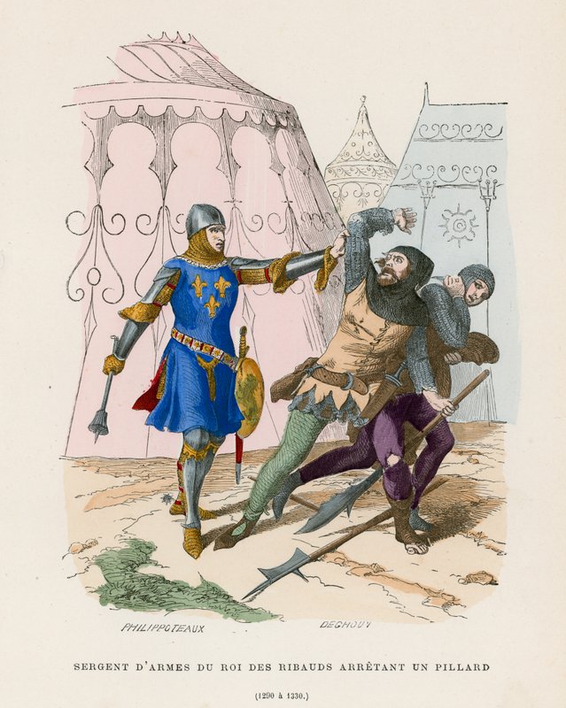 Sierżant broni aresztujący szabrownika, 1290-1330 autorstwa French School