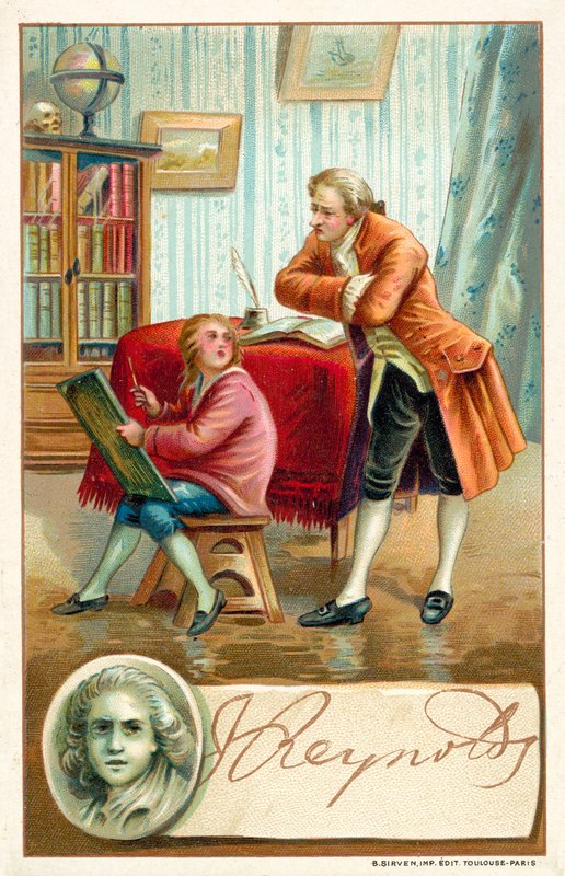 Sir Joshua Reynolds , angielski malarz (chromolitho) autorstwa French School