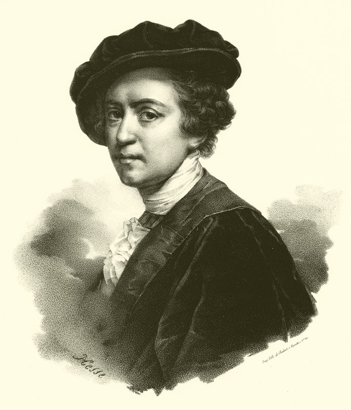 Sir Joshua Reynolds, portret (grafika) autorstwa French School