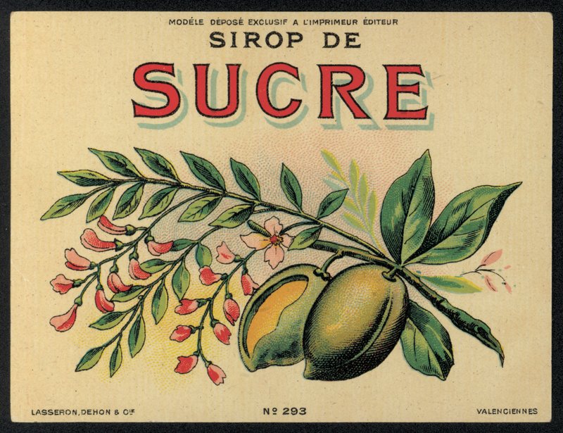Reklama syropu cukrowego (chromolitho) autorstwa French School