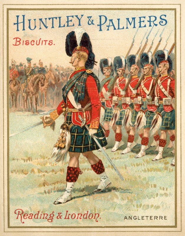 Żołnierze regimentu góralskiego na paradzie (chromolit) autorstwa French School