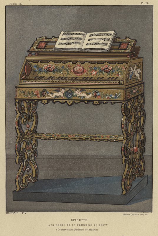 Spinet z herbem księżnej Conti autorstwa French School