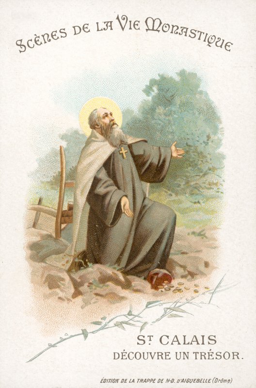 St Calais odkrywa skarb (chromolitho) autorstwa French School