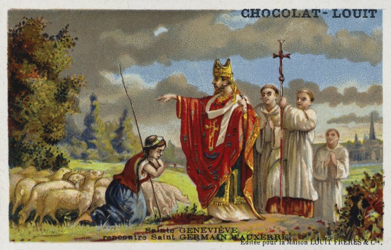 St Genevieve spotkanie St Germanus z Auxerre, 429 autorstwa French School