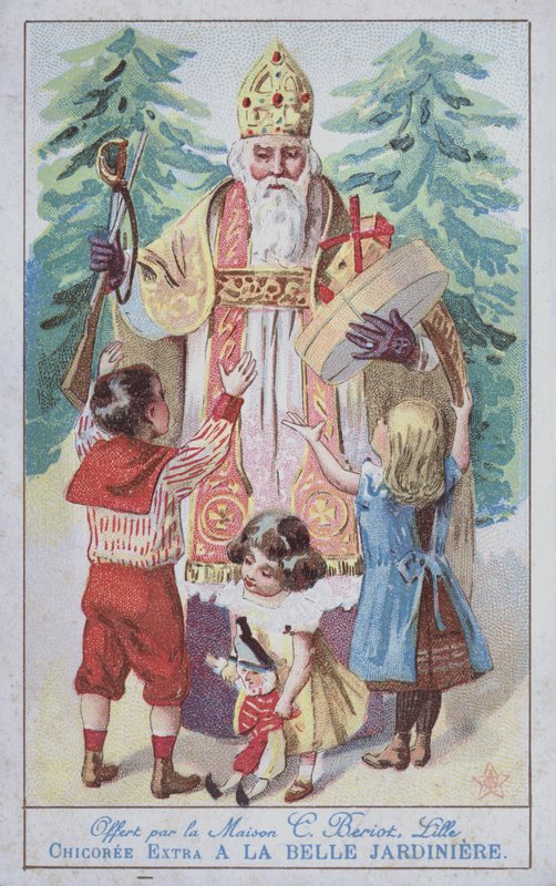Św. Mikołaj (kolor lito) autorstwa French School