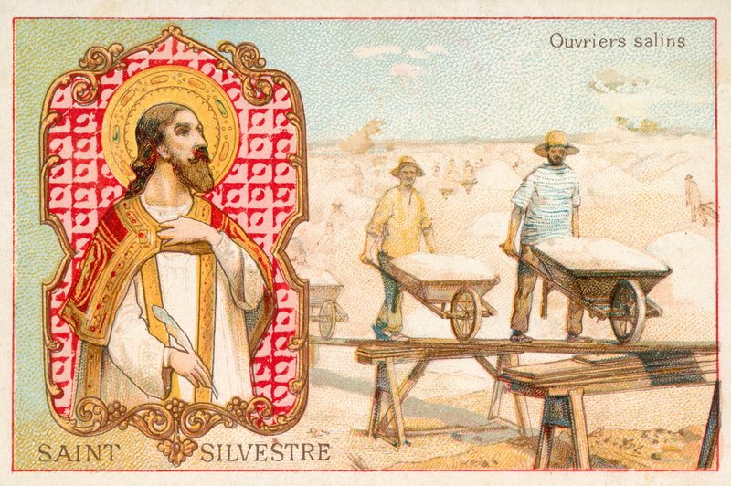Św. Sylwester (chromolitho) autorstwa French School