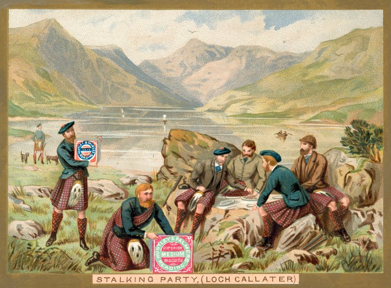Stalking party, Loch Callater, Szkocja (chromolitho) autorstwa French School