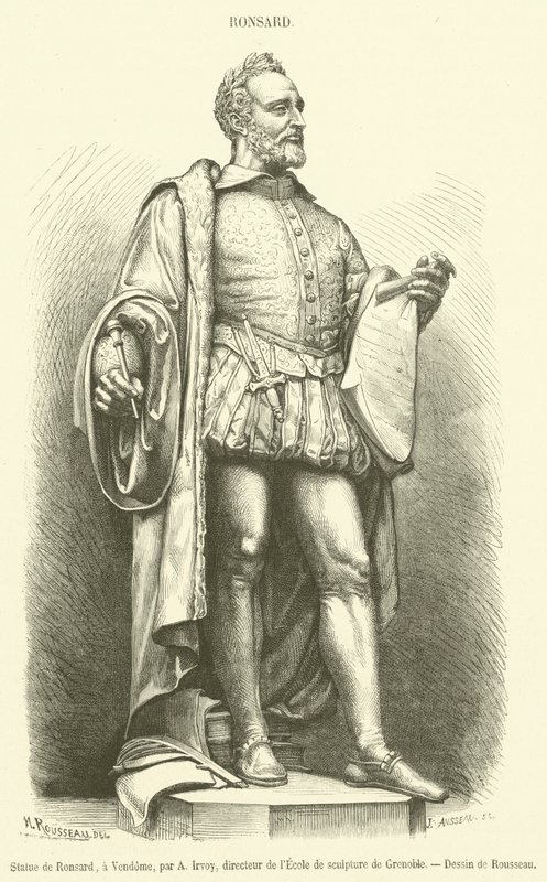 Posąg Ronsarda w Vendome (rycina) autorstwa French School